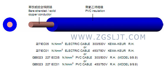 通用塑料绝缘软线BV